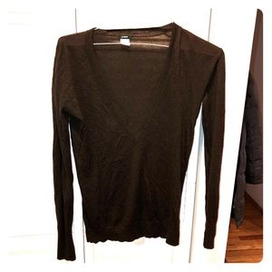 J.Crew Brown Silk & Cashmere Deep V Sweater (S)